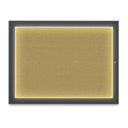 United Visual Products Corkboard, 48"x36", Keylime/Black UV416ILED1-BLACK-KEYLIME
