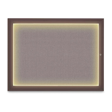 United Visual Products Corkboard, 48"x36", Surf/Bronze UV416ILED1-BRONZE-SURF