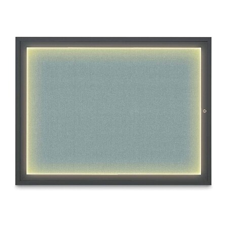 United Visual Products Corkboard, 48"x36", Cloud/Black UV416ILED1-BLACK-CLOUD