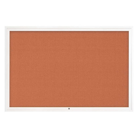United Visual Products Corkboard, 72"x48", Apricot/White UV4081-WHITE-APRICOT