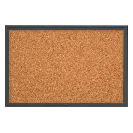 United Visual Products Corkboard, 72"x48", Cork/Black UV4081-BLACK-CORK