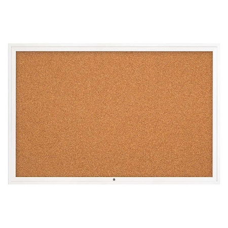 United Visual Products Corkboard, 72"x48", Cork/White UV4081-WHITE-CORK