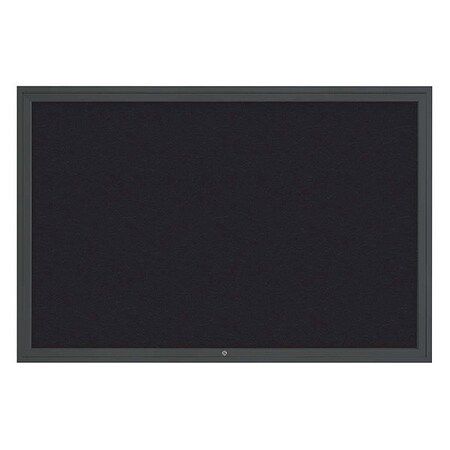 United Visual Products Corkboard, 72"x48", Rubber/Black UV4081-BLACK-RUBBER