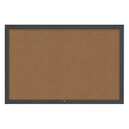 United Visual Products Corkboard, 72"x48", Synthetic Cork/Black UV4081-BLACK-FORBO