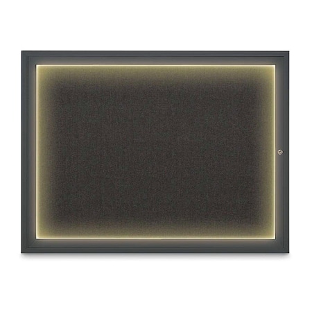 United Visual Products Corkboard, 48"x36", Black/Black UV416ILED1-BLACK-BLACK