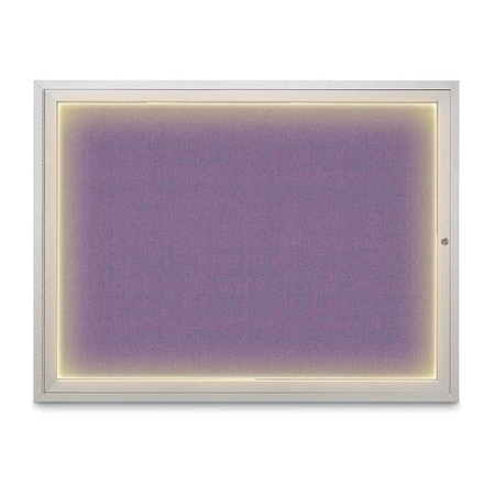 United Visual Products Corkboard, 48"x36", Amethyst/Satin UV416ILED1-SATIN-AMETHY