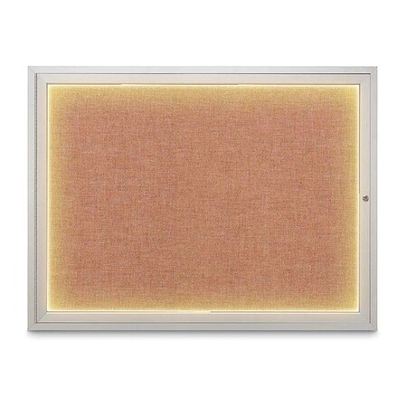 United Visual Products Corkboard, 48"x36", Cinnabar/Satin UV416ILED1-SATIN-CINNABA