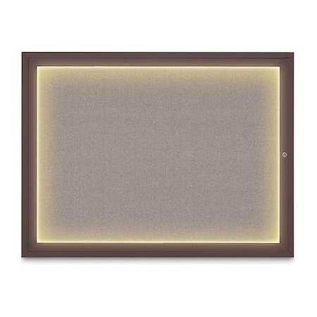 United Visual Products Corkboard, 48"x36", Pearl/Bronze UV416ILED1-BRONZE-PEARL