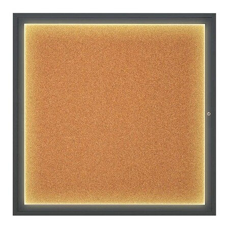 United Visual Products Corkboard, 48"x48", Cork/Black UV416I48-BLACK-CORK