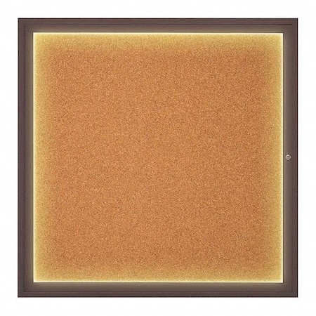 United Visual Products Corkboard, 48"x48", Cork/Bronze UV416I48-BRONZE-CORK
