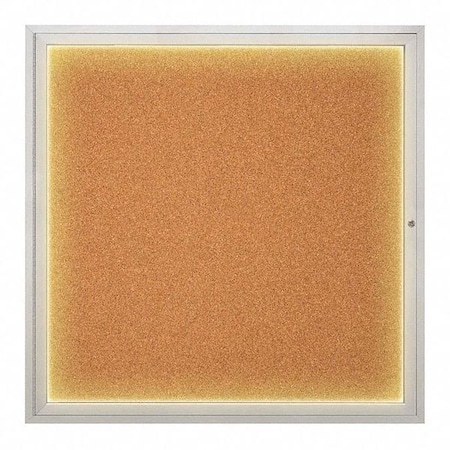 United Visual Products Corkboard, 48"x48", Cork/Satin UV416I48-SATIN-CORK