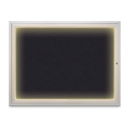 United Visual Products Corkboard, 48"x36", Rubber/Satin UV416ILED1-SATIN-RUBBER