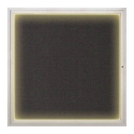 United Visual Products Corkboard, 48"x48", Black/Satin UV416I48-SATIN-BLACK