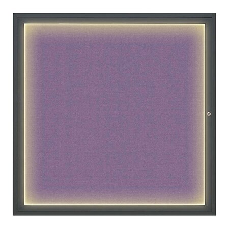 United Visual Products Corkboard, 48"x48", Amethyst/Black UV416I48-BLACK-AMETHY