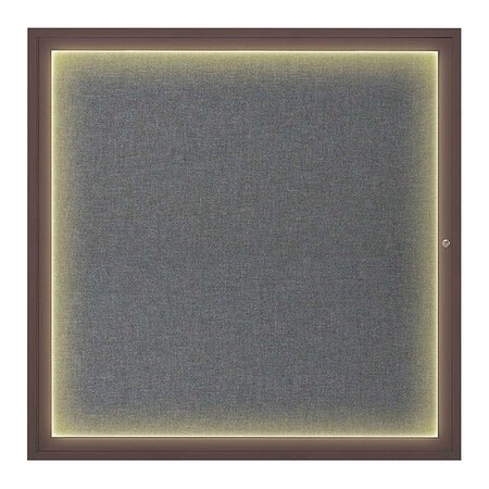 United Visual Products Corkboard, 48"x48", Medium Grey/Bronze UV416I48-BRONZE-MEDGRY