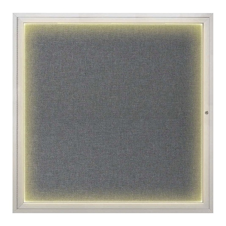 United Visual Products Corkboard, 48"x48", Medium Grey/Satin UV416I48-SATIN-MEDGRY