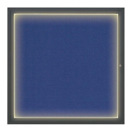 United Visual Products Corkboard, 48"x48", Cobalt Accent/Black UV416I48-BLACK-COBACC