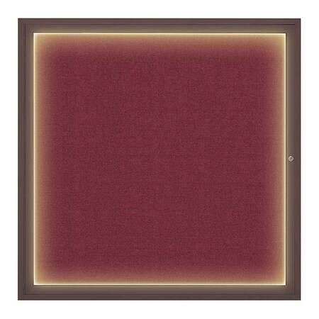 United Visual Products Corkboard, 48"x48", Deep Burgundy/Bronze UV416I48-BRONZE-DBURGU