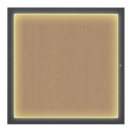 United Visual Products Corkboard, 48"x48", Buff/Black UV416I48-BLACK-BUFF