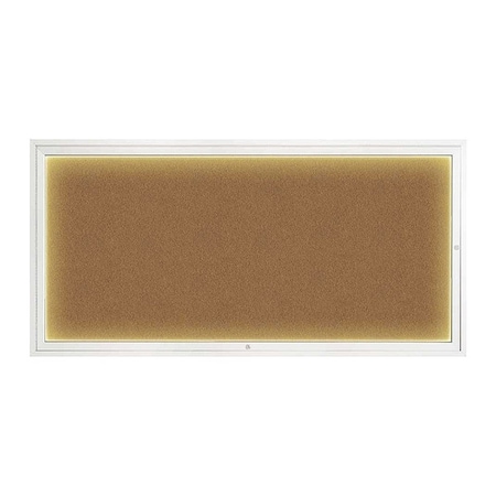 United Visual Products Corkboard, 72"x36", Synthetic Cork/White UV418ILED1-WHITE-FORBO
