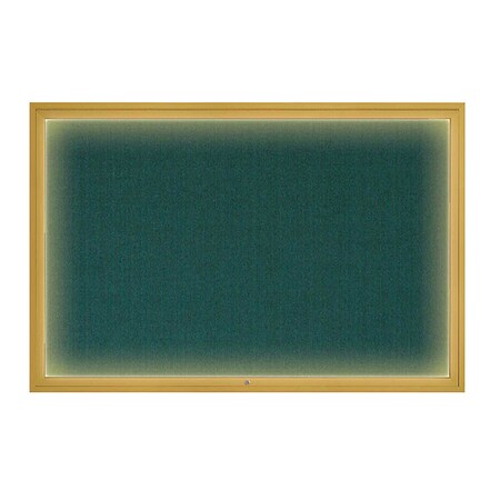 United Visual Products Corkboard, 72"x48", Dark Spruce/Gold UV419ILED1-GOLD-DRKSPR