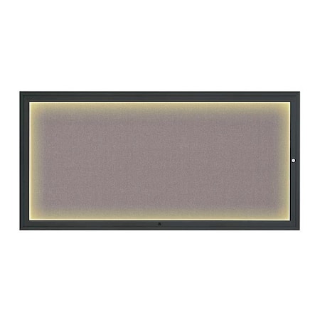 United Visual Products Corkboard, 72"x36", Surf/Black UV418ILED1-BLACK-SURF