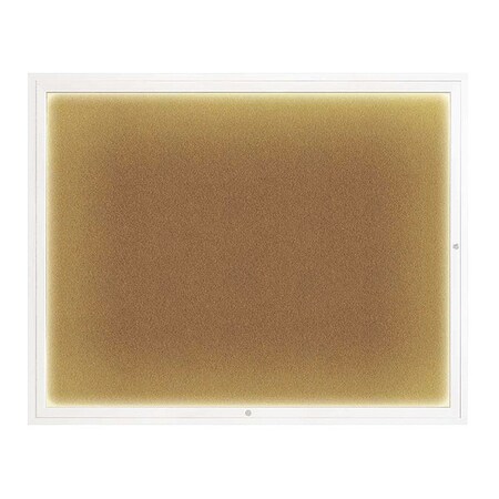 United Visual Products Corkboard, 60"x48", Synthetic Cork/White UV417ILED2-WHITE-FORBO