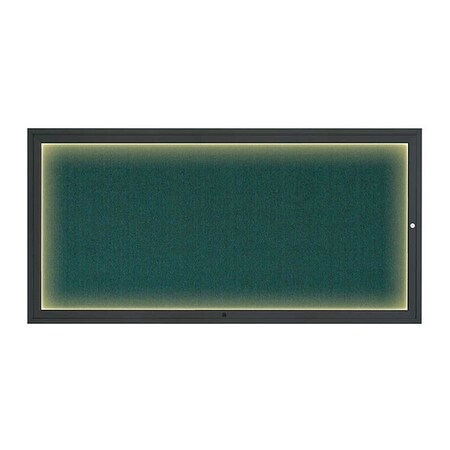 United Visual Products Corkboard, 72"x36", Dark Spruce/Black UV418ILED1-BLACK-DRKSPR