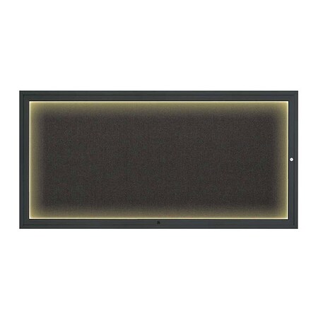 United Visual Products Corkboard, 72"x36", Black/Black UV418ILED1-BLACK-BLACK