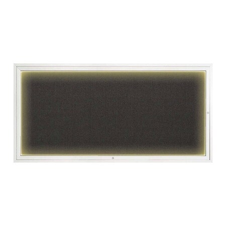 United Visual Products Corkboard, 72"x36", Black/White UV418ILED1-WHITE-BLACK
