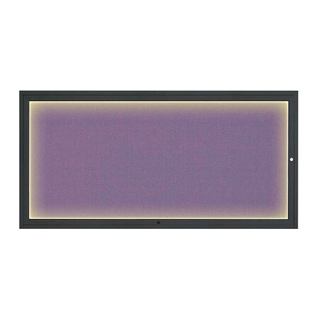United Visual Products Corkboard, 72"x36", Amethyst/Black UV418ILED1-BLACK-AMETHY