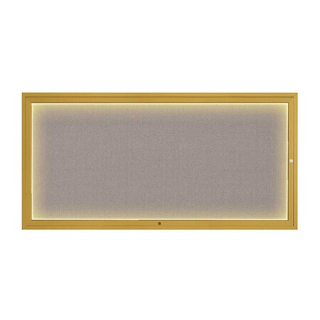 United Visual Products Corkboard, 72"x36", Pearl/Gold UV418ILED1-GOLD-PEARL