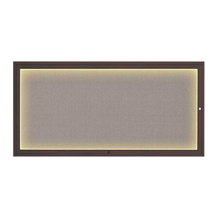 United Visual Products Corkboard, 72"x36", Pearl/Bronze UV418ILED1-BRONZE-PEARL