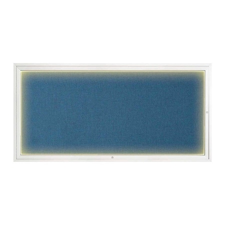 United Visual Products Corkboard, 72"x36", Ultramarine/White UV418ILED1-WHITE-ULTMAR