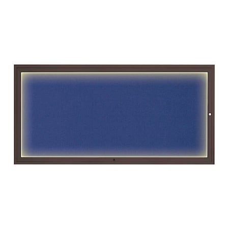 United Visual Products Corkboard, 72"x36", Cobalt Accent/Bronze UV418ILED1-BRONZE-COBACC