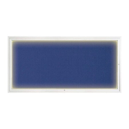 United Visual Products Corkboard, 72"x36", Cobalt Accent/White UV418ILED1-WHITE-COBACC