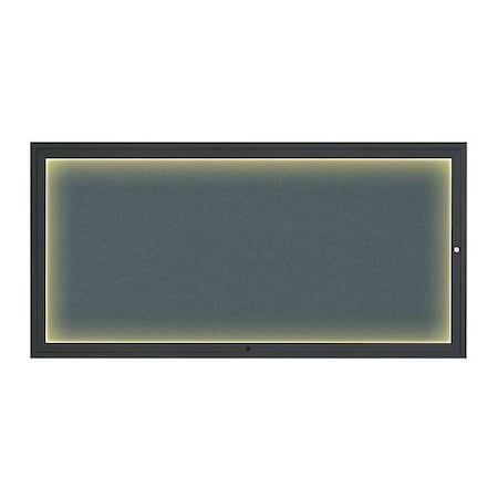 United Visual Products Corkboard, 72"x36", Blue Spruce/Black UV418ILED1-BLACK-BLSPRU