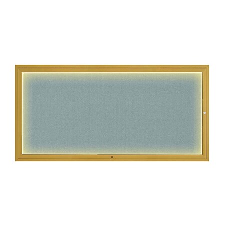 United Visual Products Corkboard, 72"x36", Cloud/Gold UV418ILED1-GOLD-CLOUD