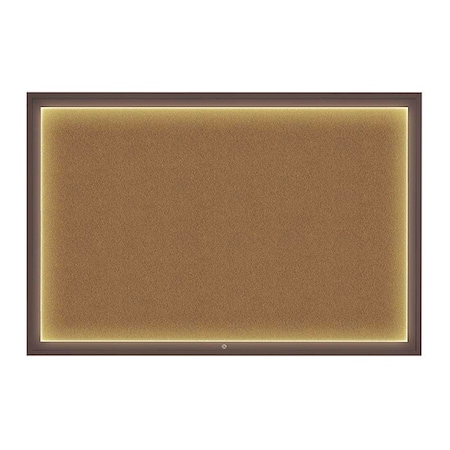 United Visual Products Corkboard, 72"x48", Synthetic Cork/Bronze UV419ILED1-BRONZE-FORBO