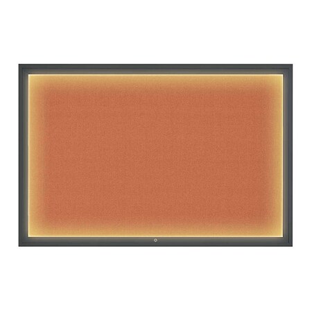 United Visual Products Corkboard, 72"x48", Apricot/Black UV419ILED1-BLACK-APRICOT