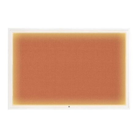 United Visual Products Corkboard, 72"x48", Apricot/White UV419ILED1-WHITE-APRICOT