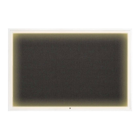 United Visual Products Corkboard, 72"x48", Black/White UV419ILED1-WHITE-BLACK