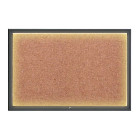 United Visual Products Corkboard, 72"x48", Cinnabar/Black UV419ILED1-BLACK-CINNABA