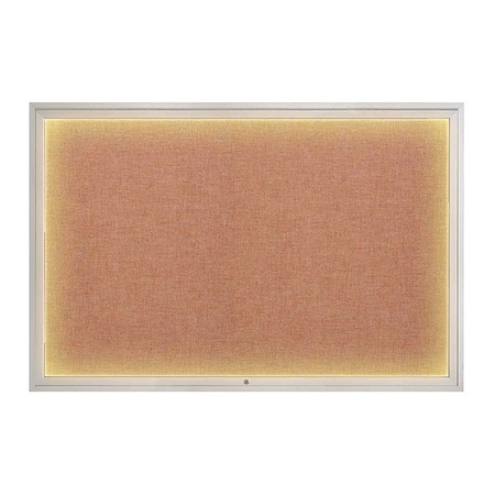 United Visual Products Corkboard, 72"x48", Cinnabar/Satin UV419ILED1-SATIN-CINNABA
