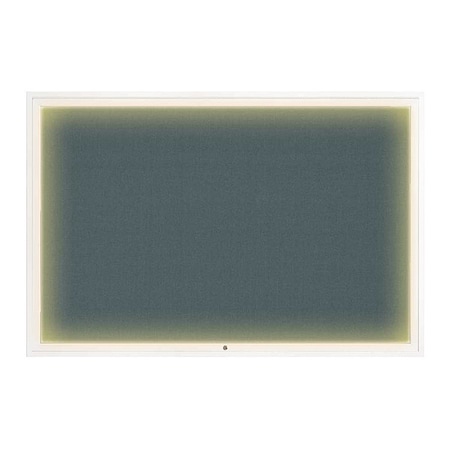 United Visual Products Corkboard, 72"x48", Blue Spruce/White UV419ILED1-WHITE-BLSPRU