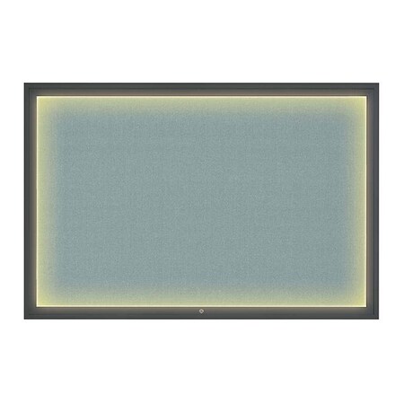 United Visual Products Corkboard, 72"x48", Cloud/Black UV419ILED1-BLACK-CLOUD