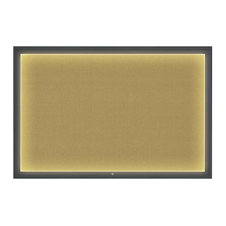 United Visual Products Corkboard, 72"x48", Keylime/Black UV419ILED1-BLACK-KEYLIME