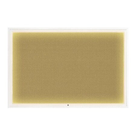 United Visual Products Corkboard, 72"x48", Keylime/White UV419ILED1-WHITE-KEYLIME