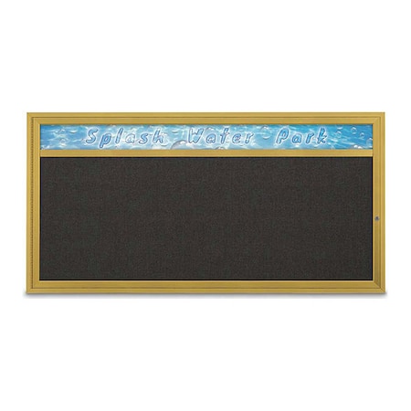 United Visual Products Corkboard, 72"x36", Black/Gold UV433H1-GOLD-BLACK