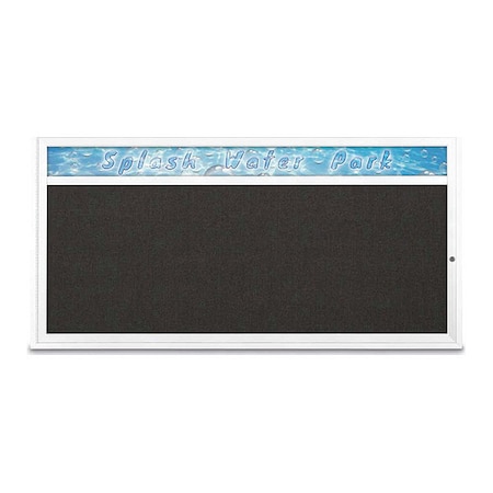 United Visual Products Corkboard, 72"x36", Black/White UV433H1-WHITE-BLACK